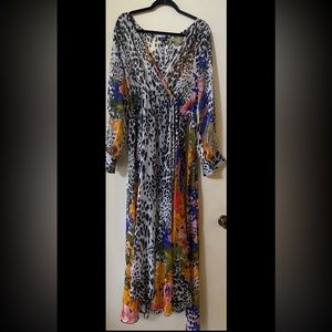Animal Print long sleeve maxi dress